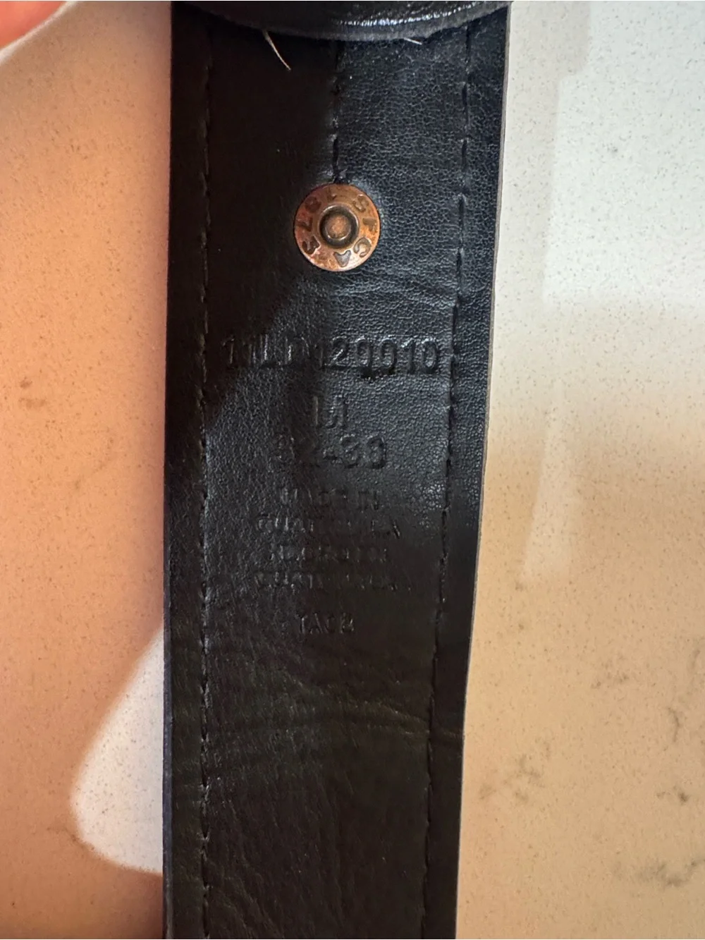 Levi's Black Leather Belt with Silver-Tone Buckle
